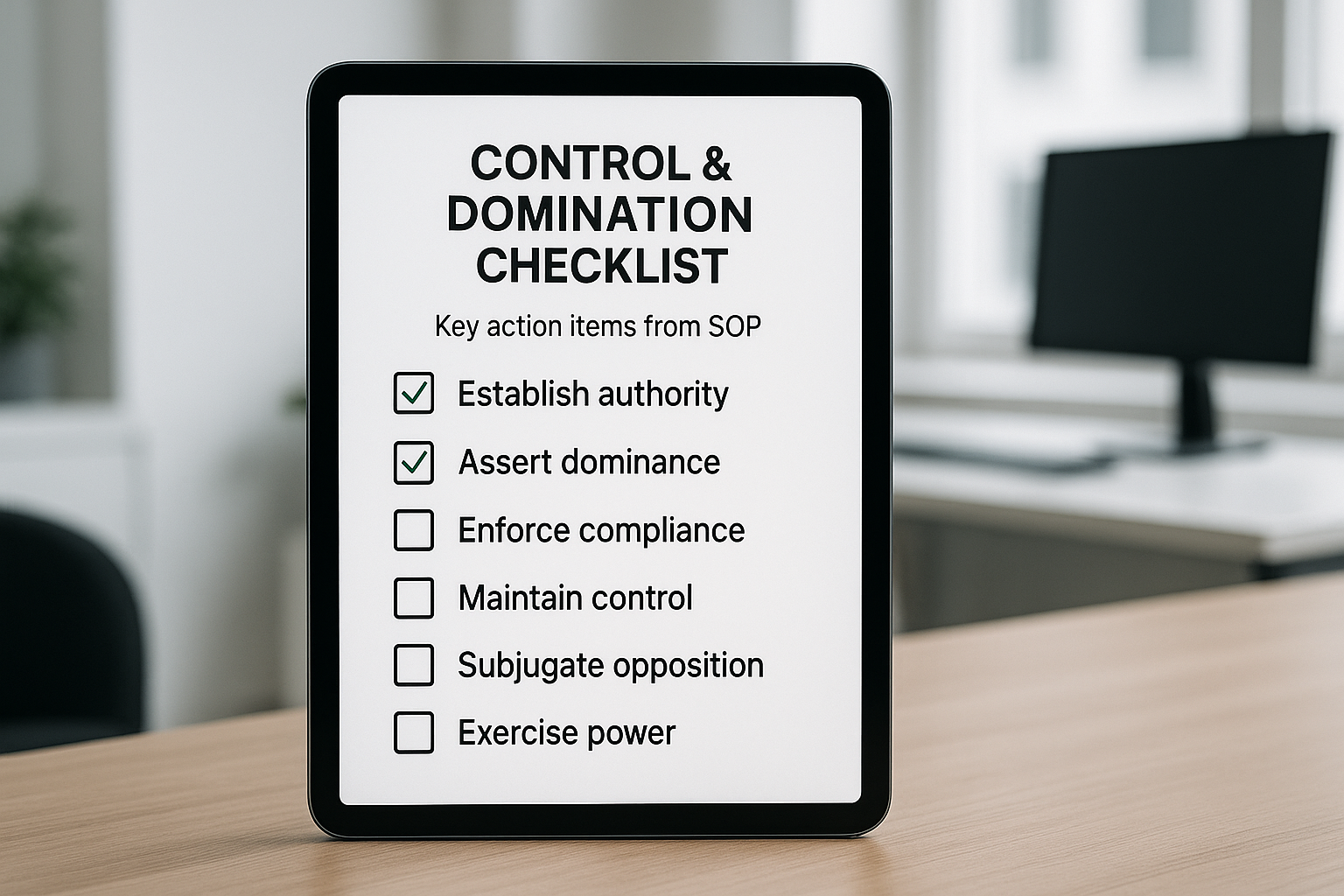 The final checklist for achieving brand equity market control for a new nicotine pouch product.