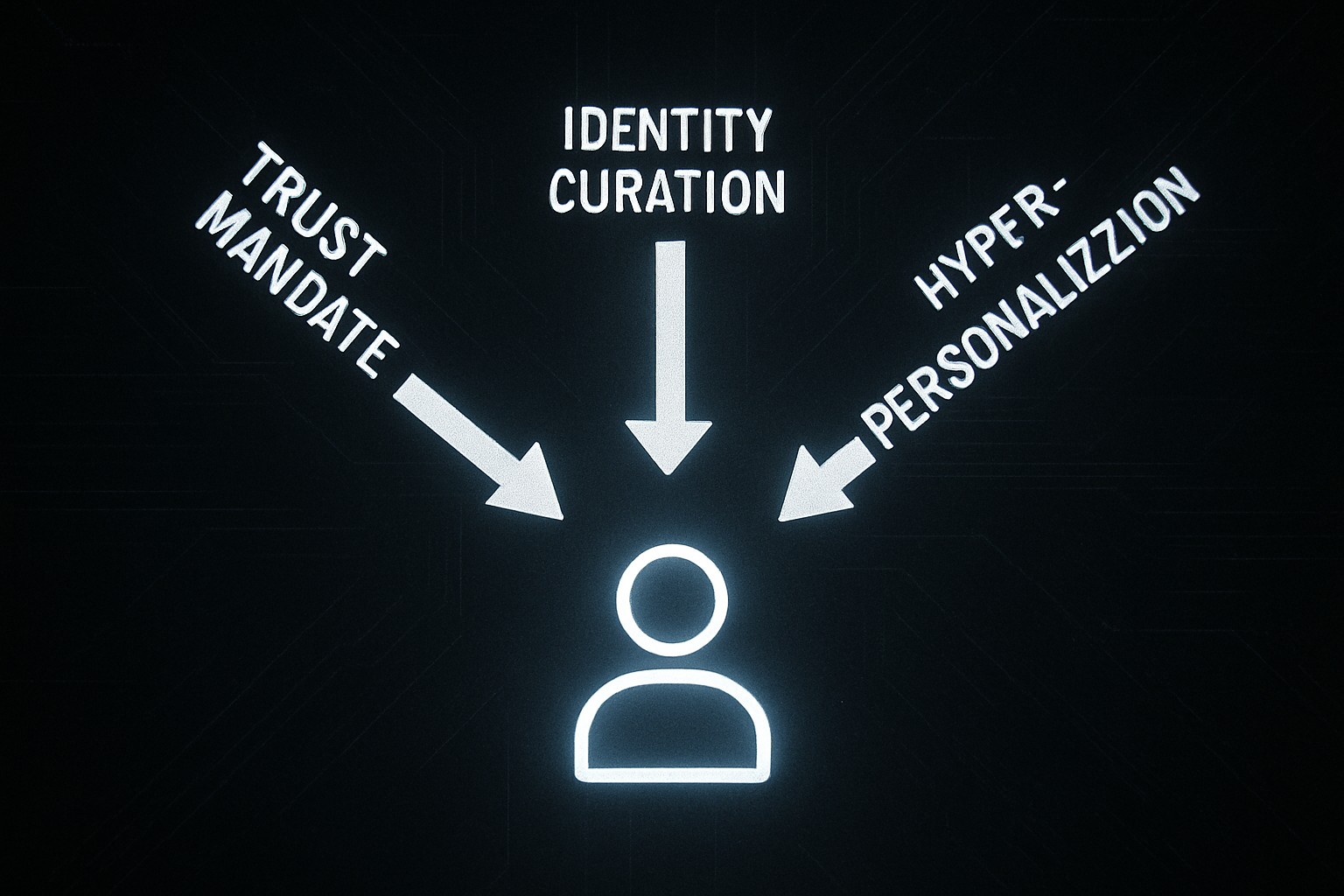 A conceptual diagram showing the three forces of Trust, Identity, and Personalization shaping the modern consumer in the context of the snus vs cigarettes evolution.